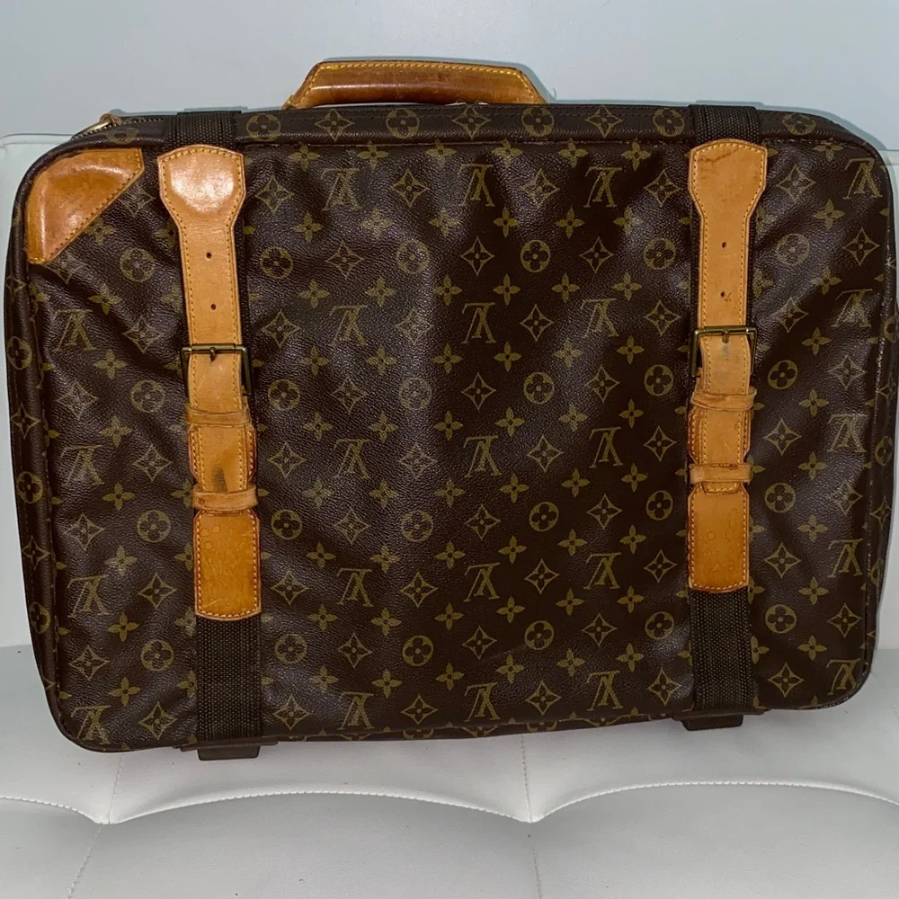 Authentic Louis Vuitton Brown Monogram Canvas Suitcase Travel Bag